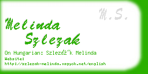 melinda szlezak business card